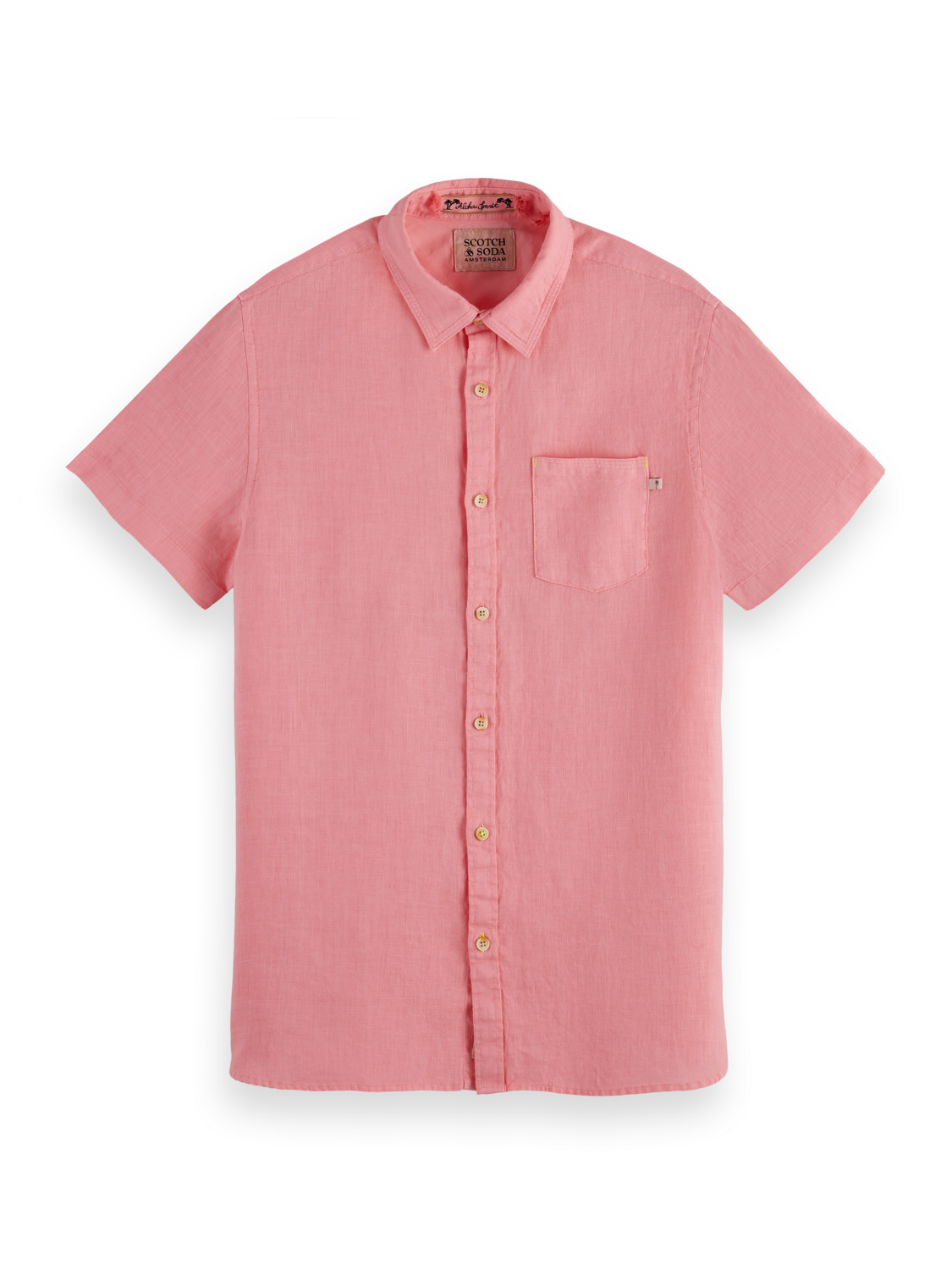 Scotch & Soda Heren Seasonal Core-Regular Fit Linen Shirt, aqua, XL