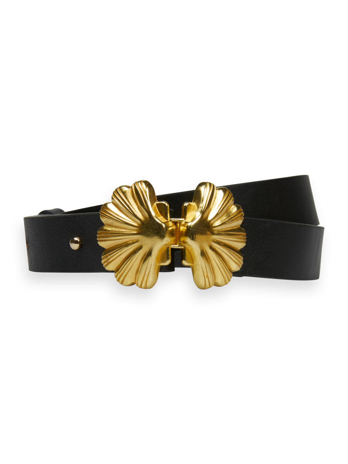 Leather belt with shell buckle - Brave