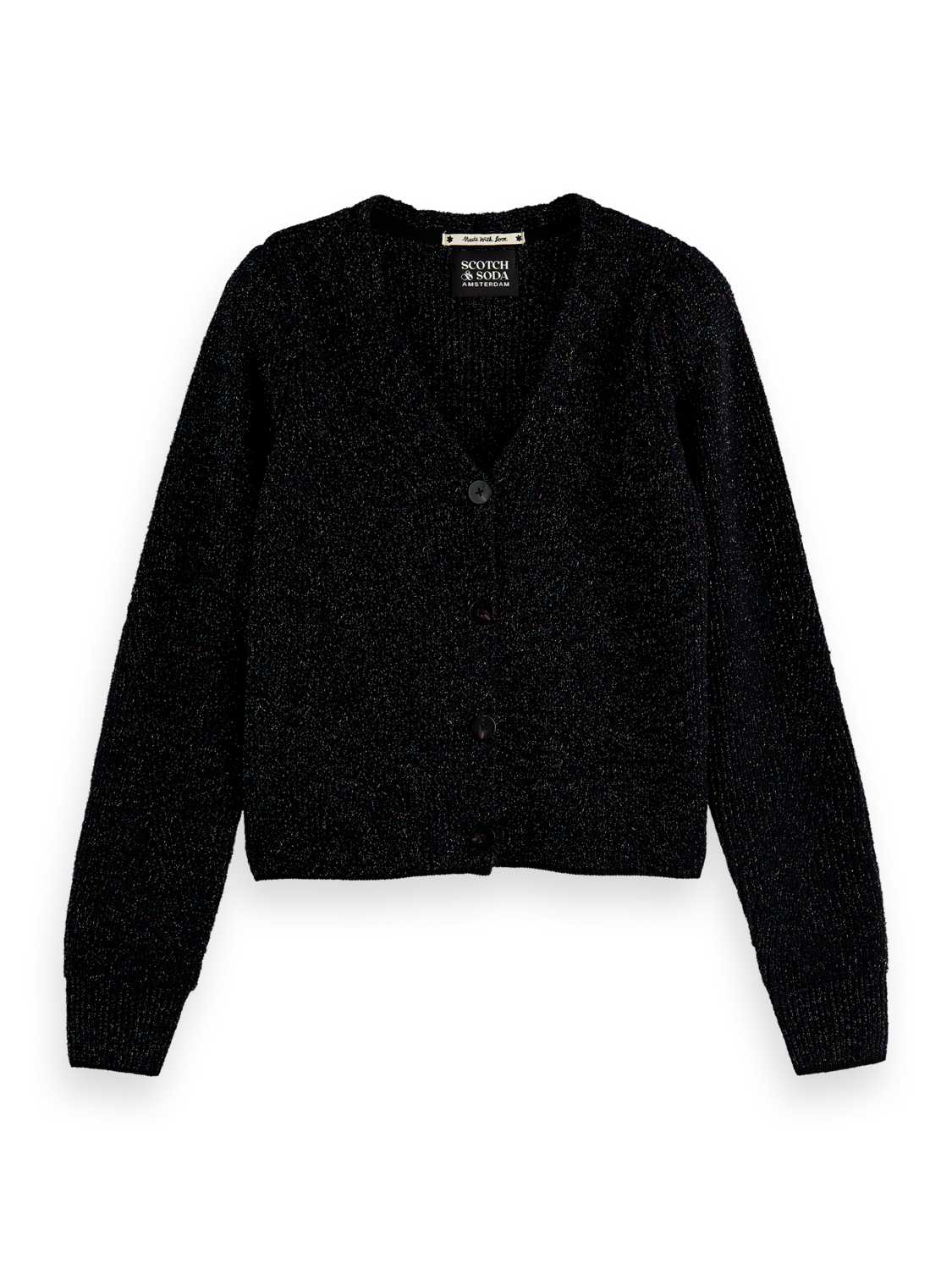 Cosy lurex gathered shoulder cardigan - Brave