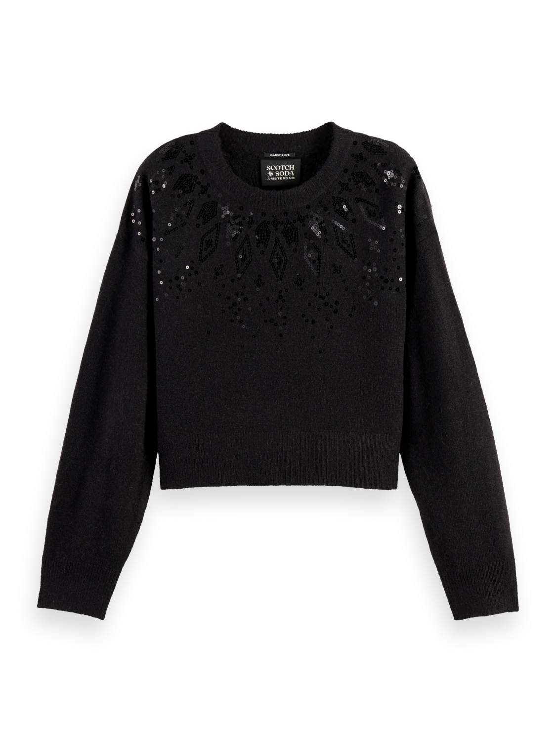 Scotch & Soda Relaxed fit Wool blend pullover with sequin detailing