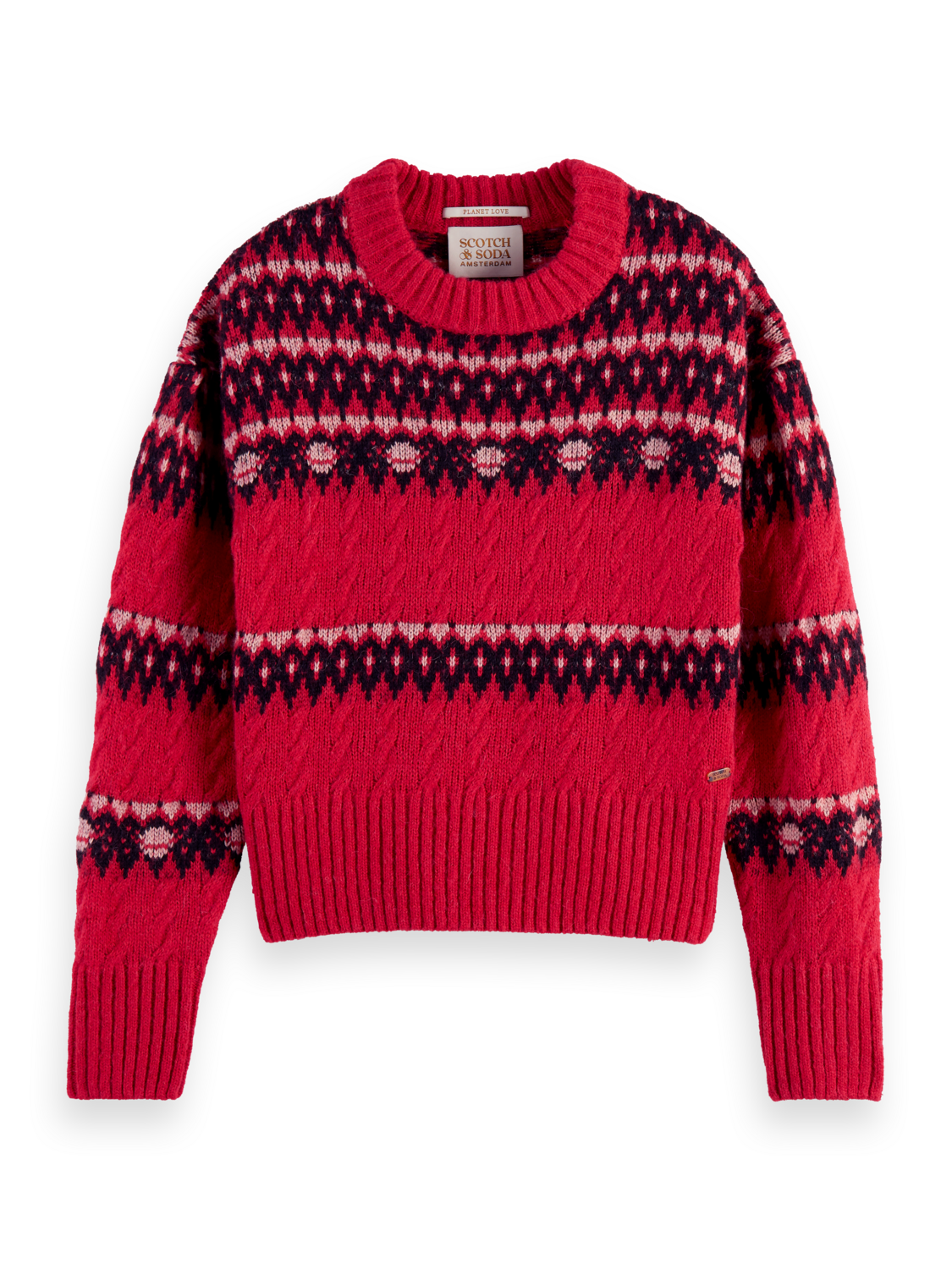 Scotch & Soda Fair isle knitted cable pullover