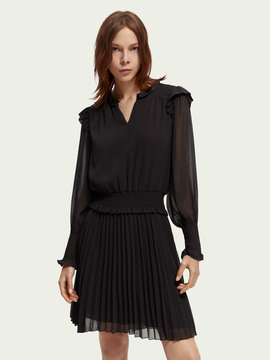 Scotch & Soda Smocked mini dress