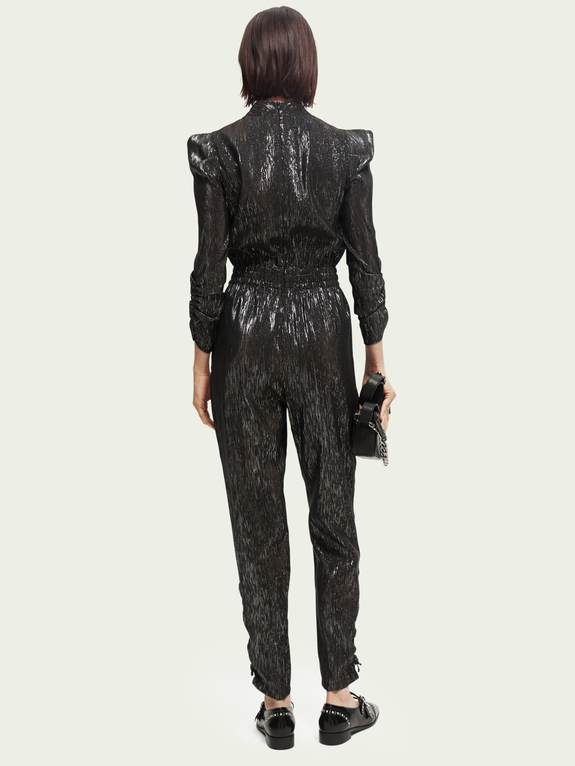 Silver jumpsuit with gathered details - Brave