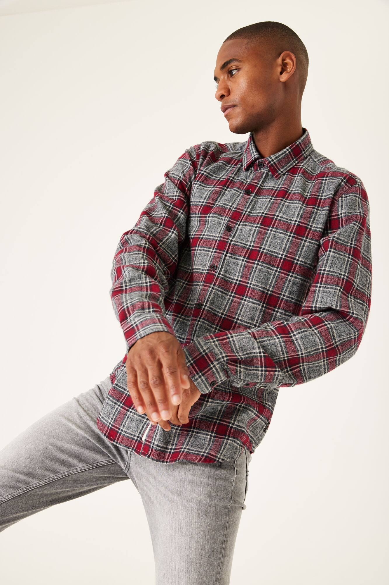 Garcia W21280_men`s shirt ls-raspberry