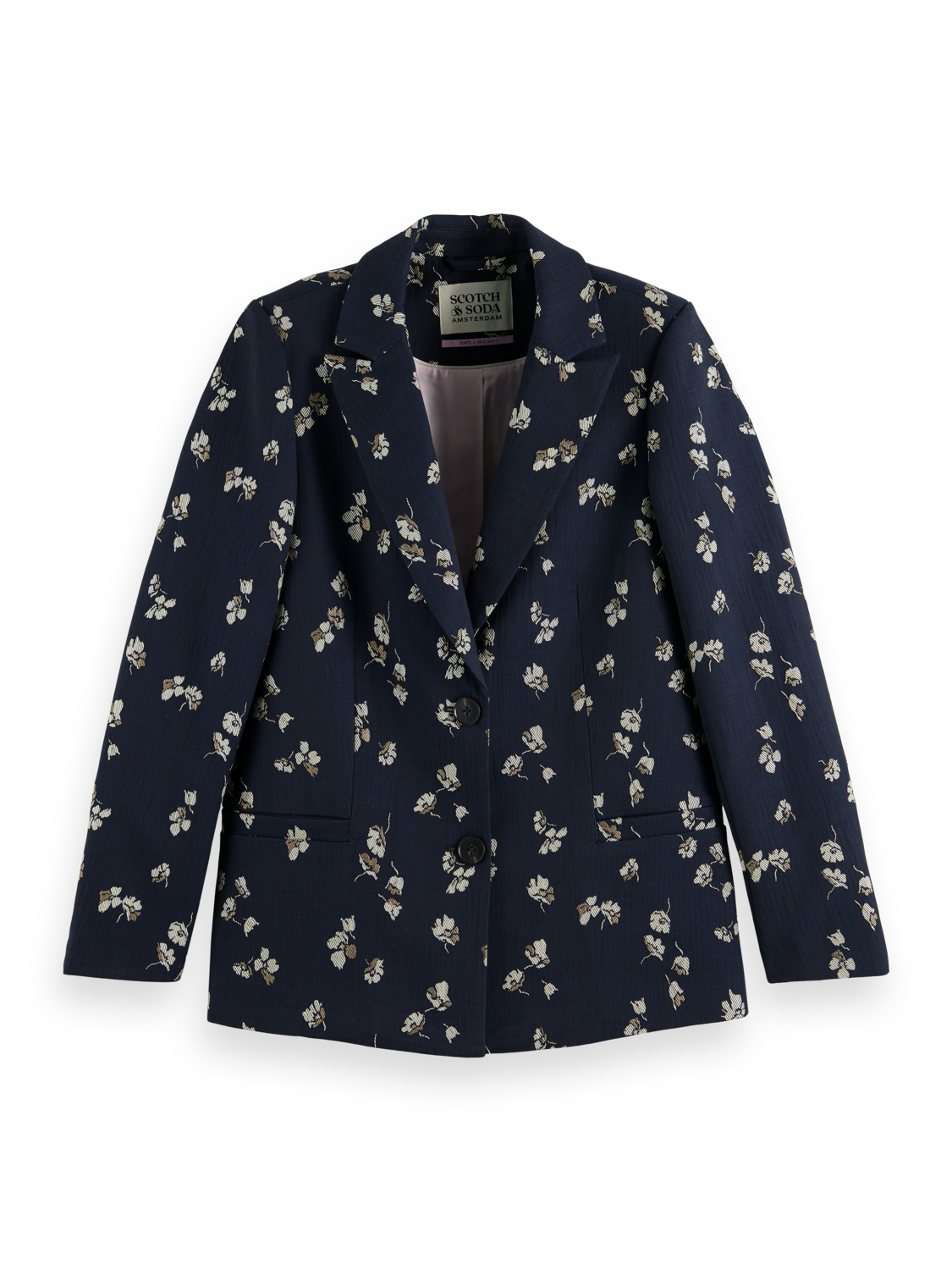 Scotch & Soda Jacquard relaxed-fit single breasted blazer