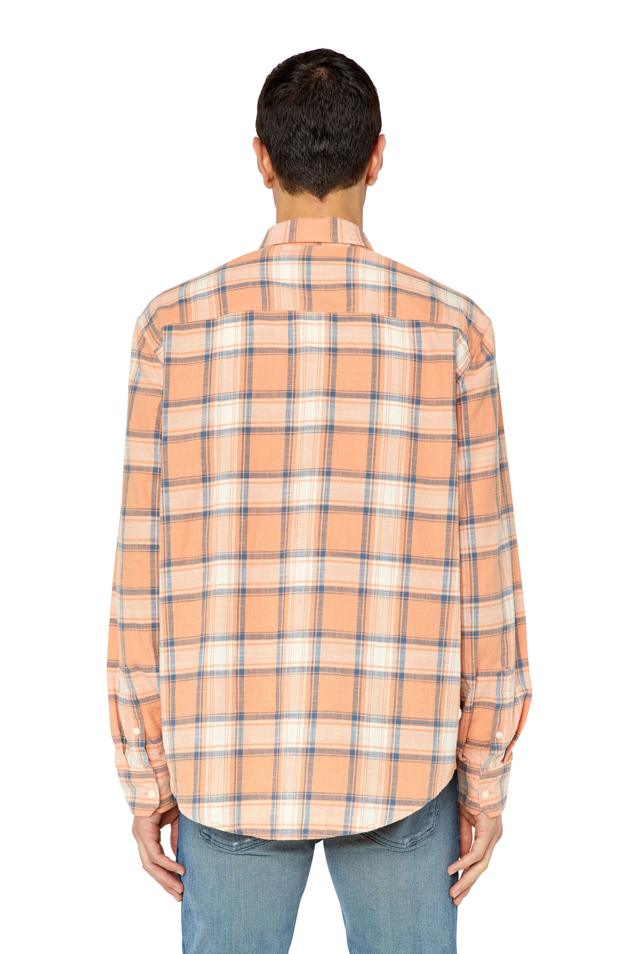Diesel S-UMBE- ORANGE CHECK-N SHIRT - Image 2