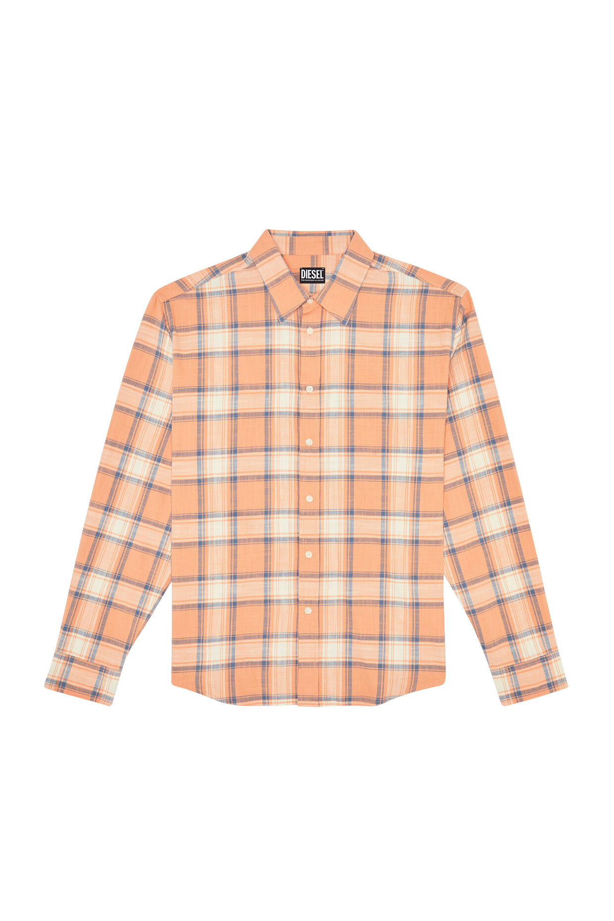 Diesel S-UMBE- ORANGE CHECK-N SHIRT - Image 6
