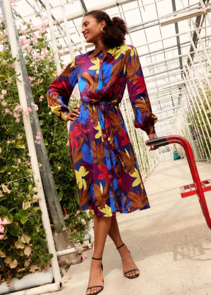 Scotch & Soda Shirt dress in viscose jacquard-Flower Camo - Image 3