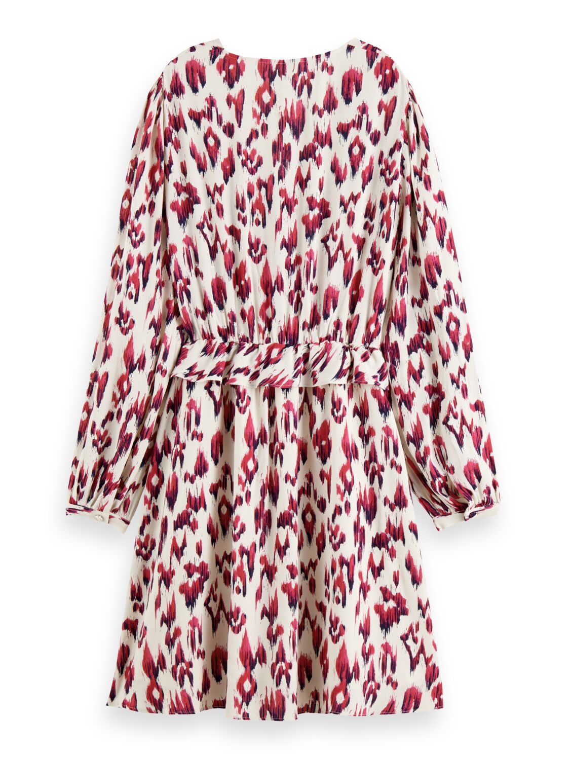 Scotch & Soda Wrapped short dress-Brushed Ikat Cherry Pie - Image 6