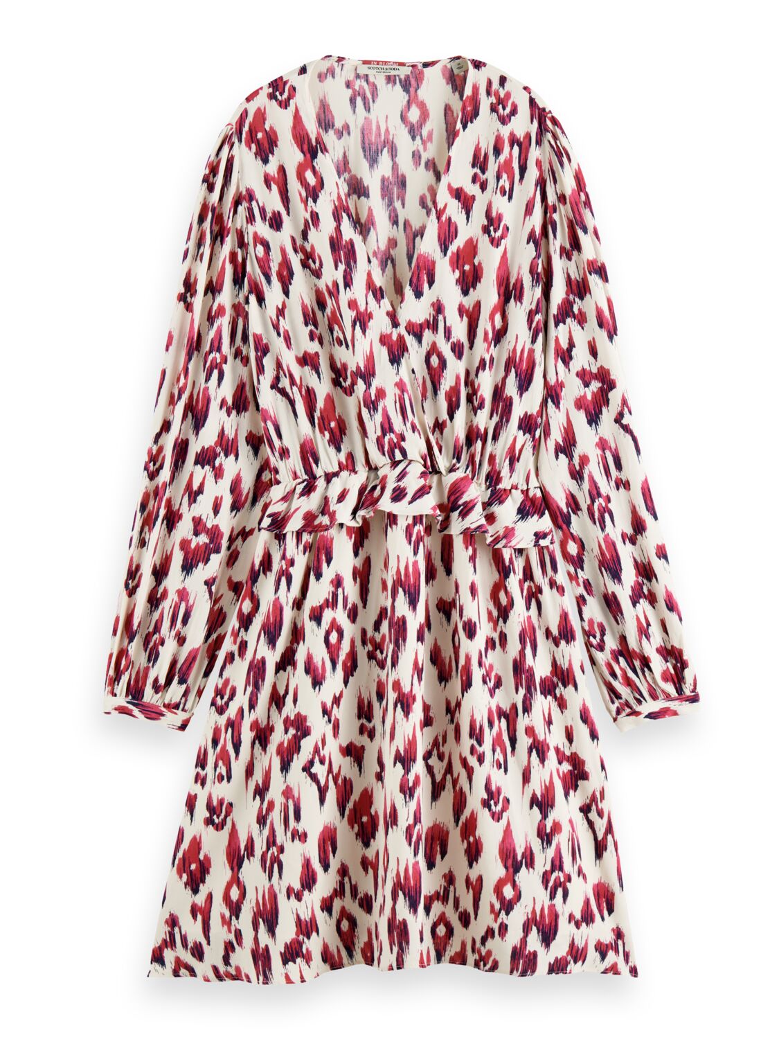 Scotch & Soda Wrapped short dress-Brushed Ikat Cherry Pie - Image 5