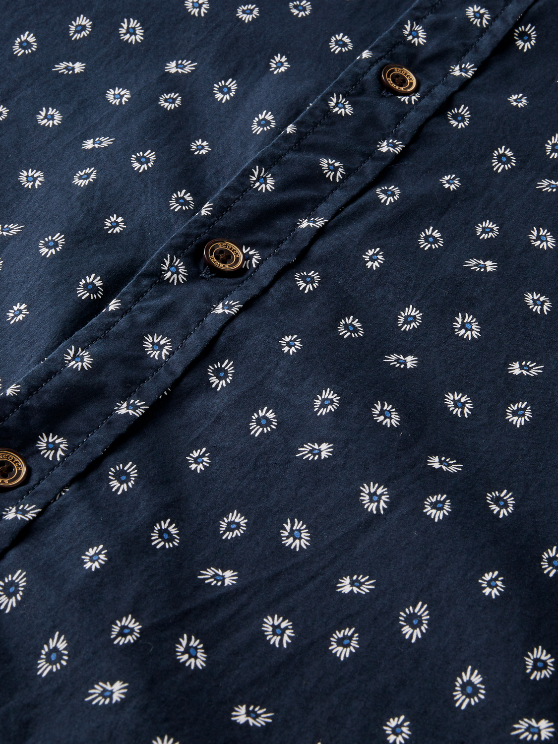 Scotch & Soda Slim-fit printed poplin Navy Blue shirt - Image 3