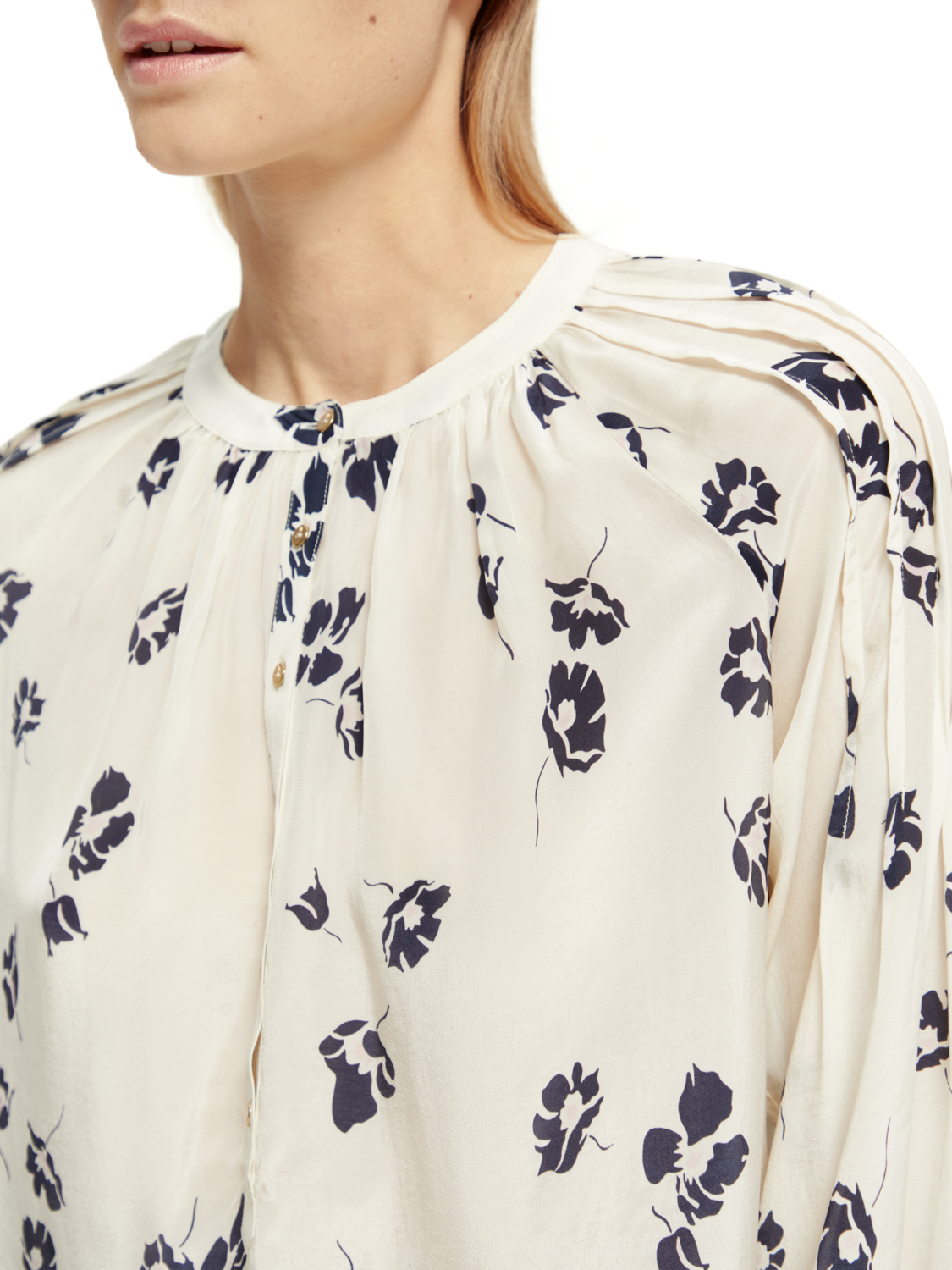 Scotch & Soda Popover with pintuck sleeve-Tulips - Image 3