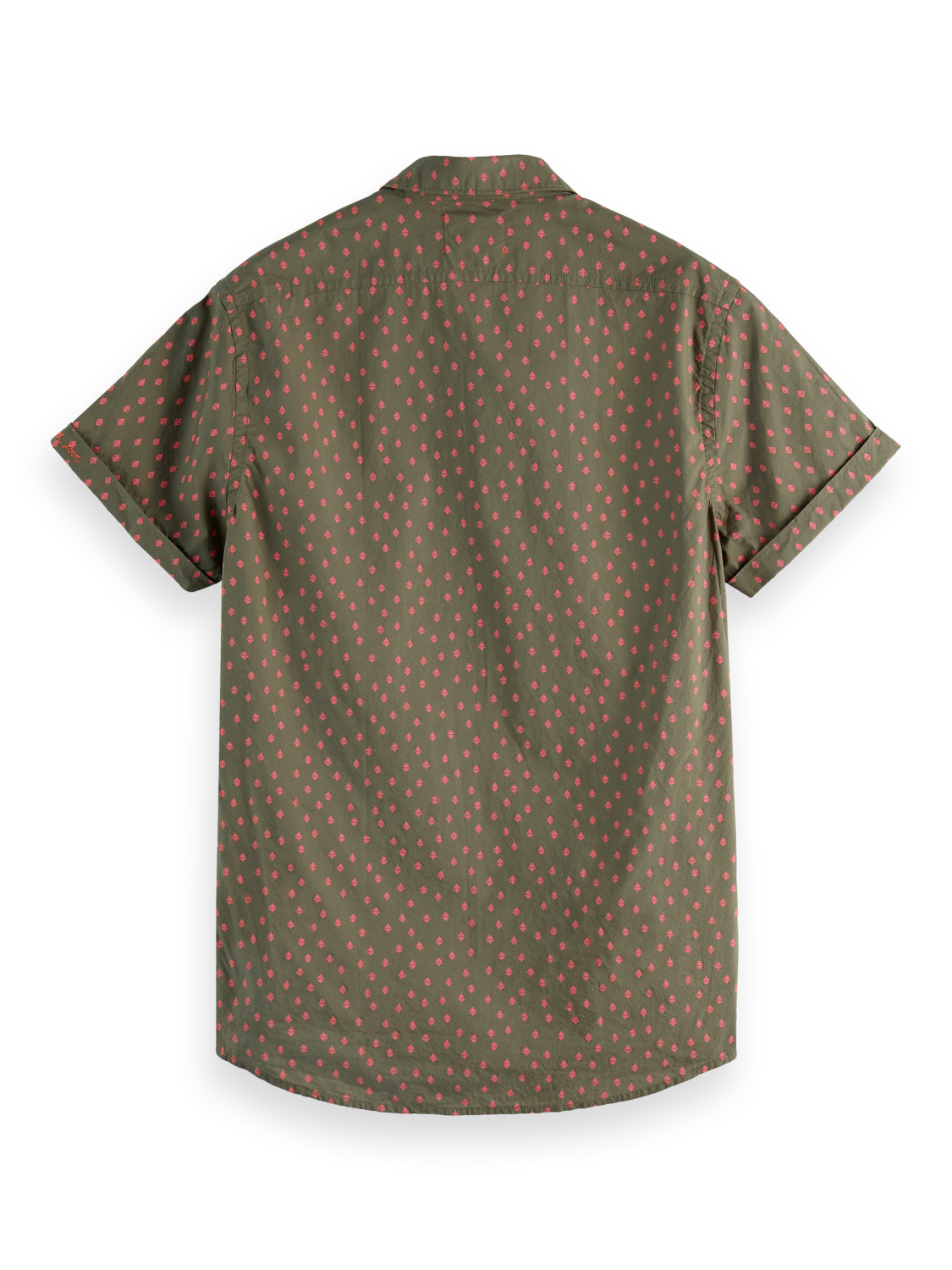Scotch & Soda Slim-Fit allover printed short-sleeved Khaki pink shirt - Image 2