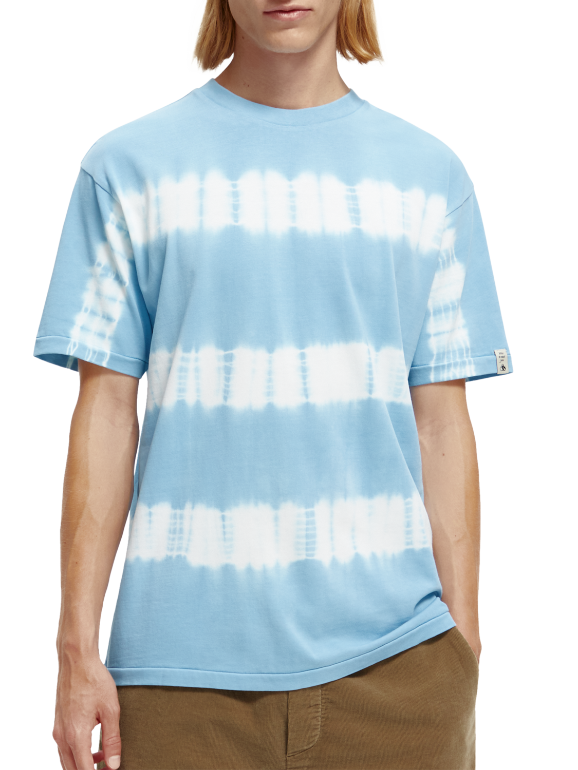 Scotch & Soda Tie-dye regular-fit T-shirt in Organic Cotton-Sky
