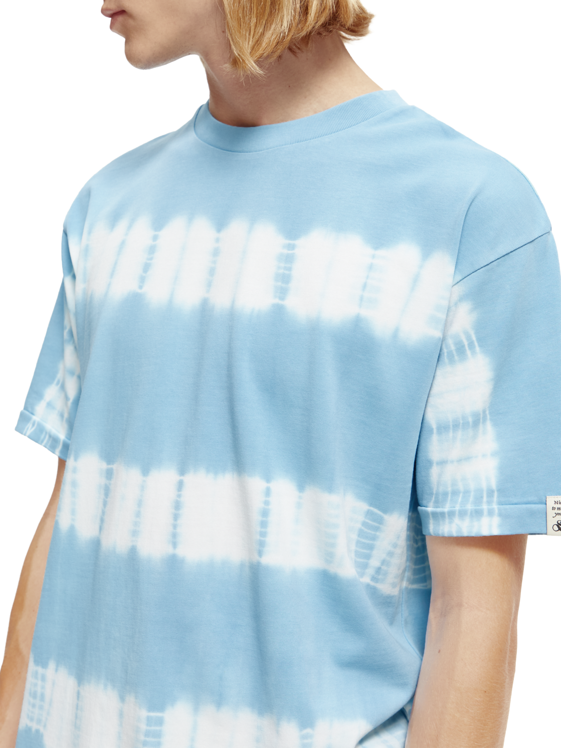 Scotch & Soda Tie-dye regular-fit T-shirt in Organic Cotton-Sky - Image 2