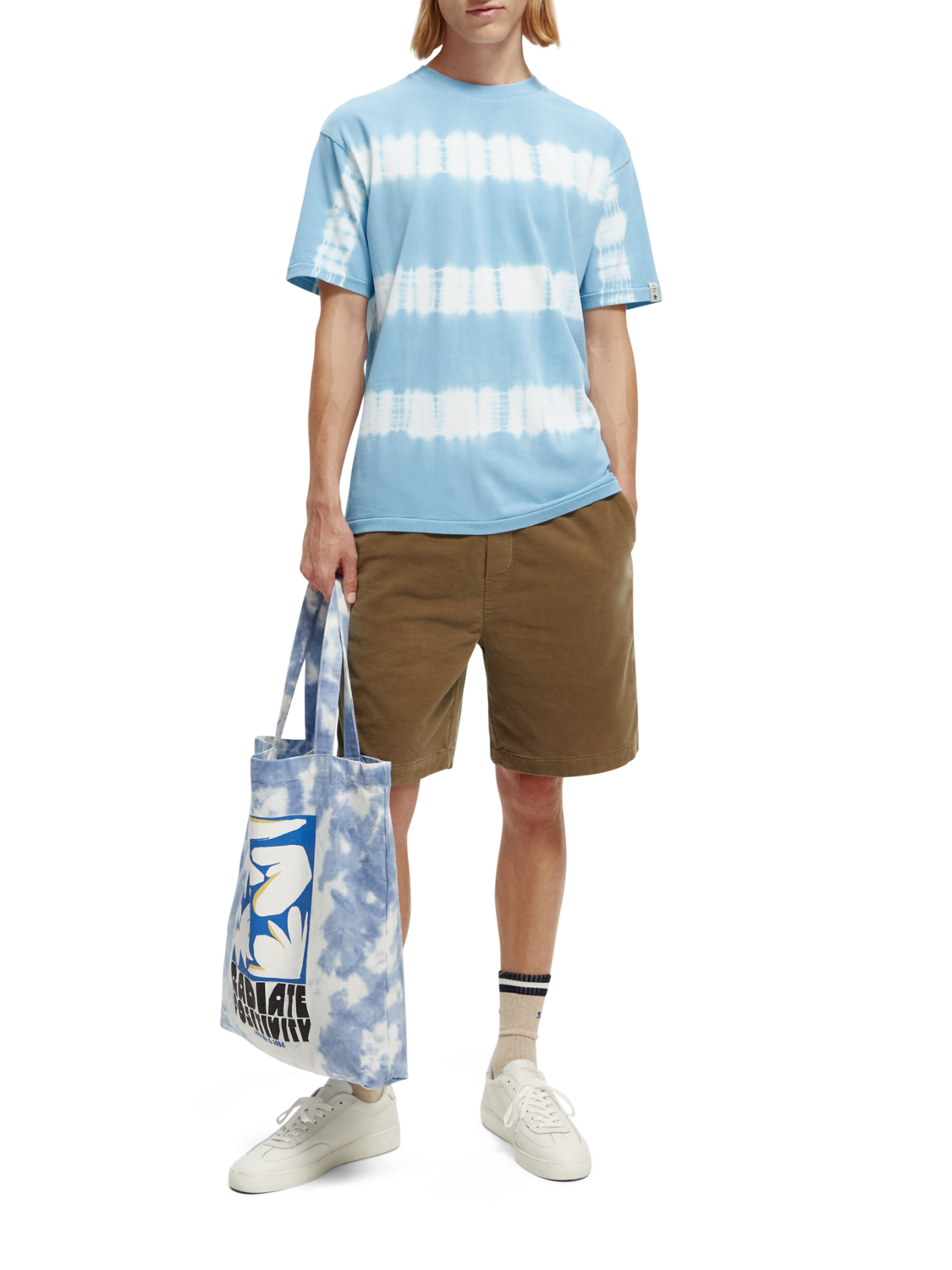 Scotch & Soda Tie-dye regular-fit T-shirt in Organic Cotton-Sky - Image 4