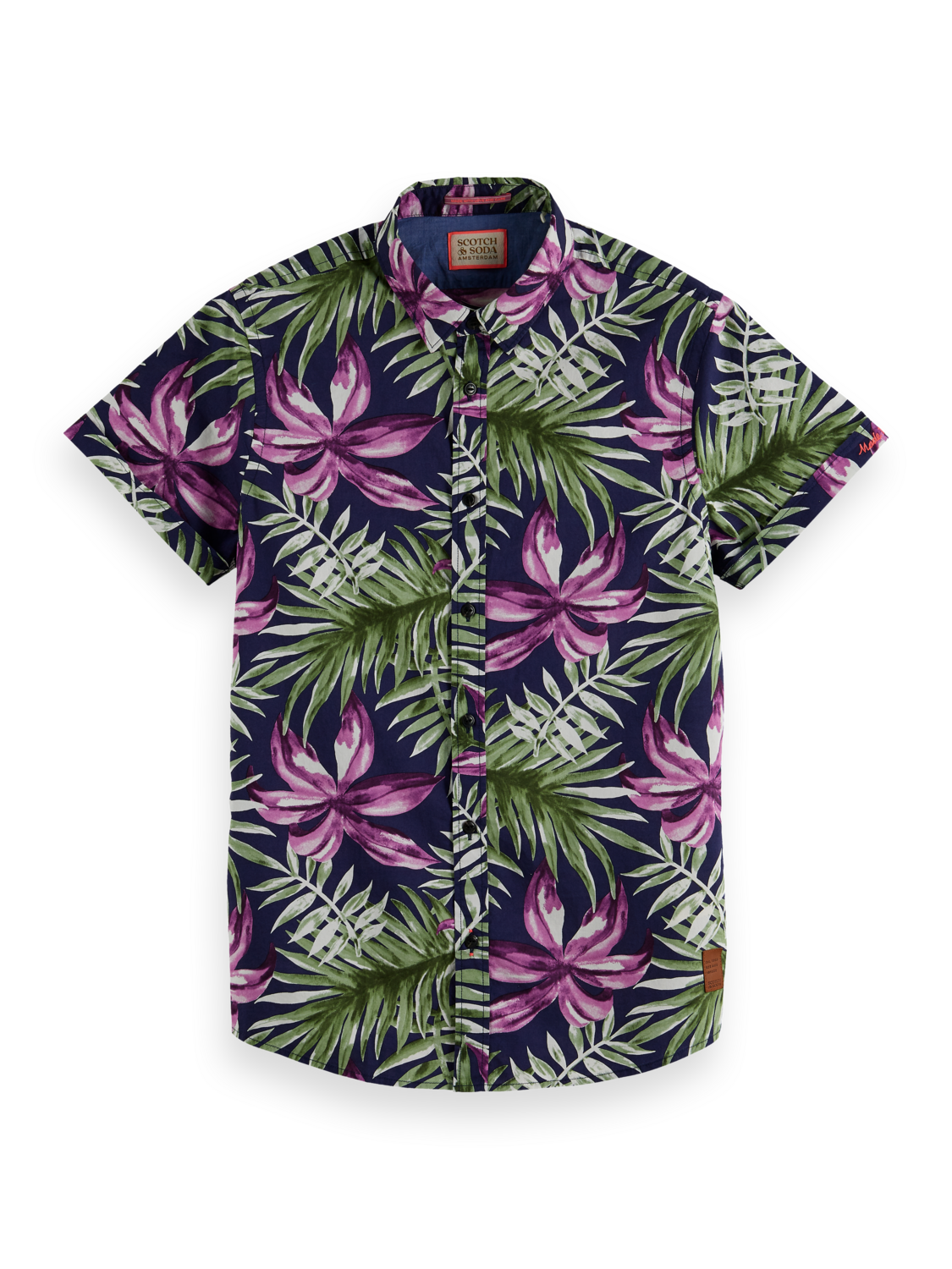 Scotch & Soda Slim-Fit allover printed short-sleeved Hawaiian shirt