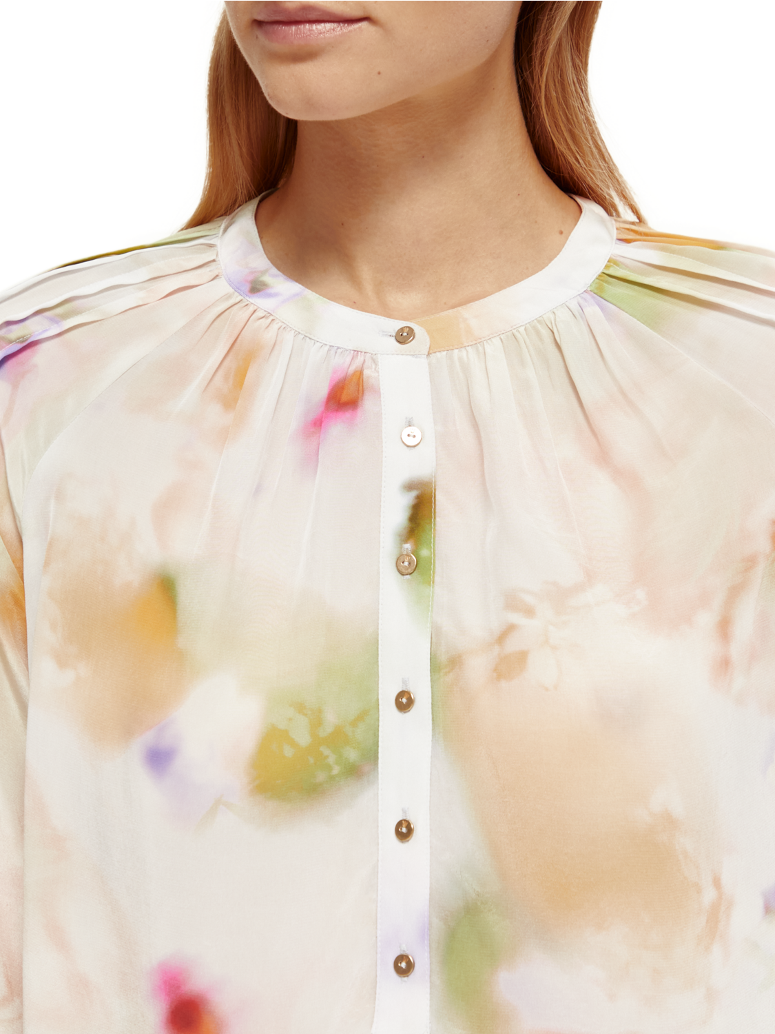 Scotch & Soda Popover with pintuck sleeve-Motion Print - Image 3