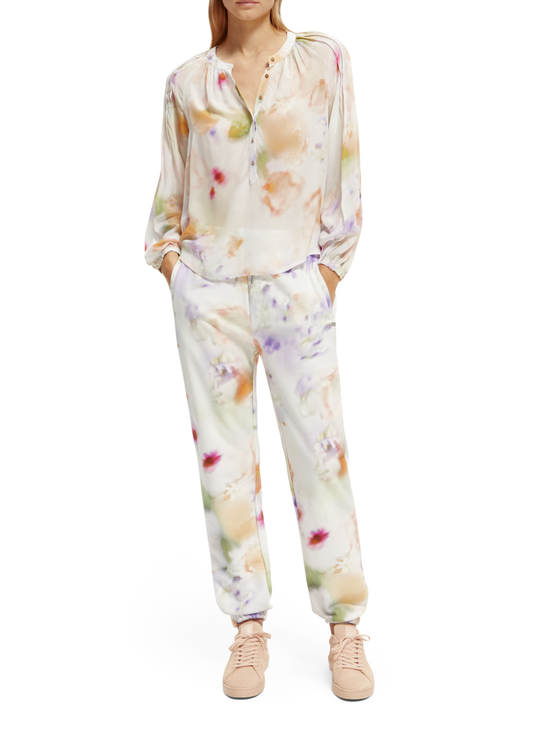 Scotch & Soda Popover with pintuck sleeve-Motion Print - Image 4