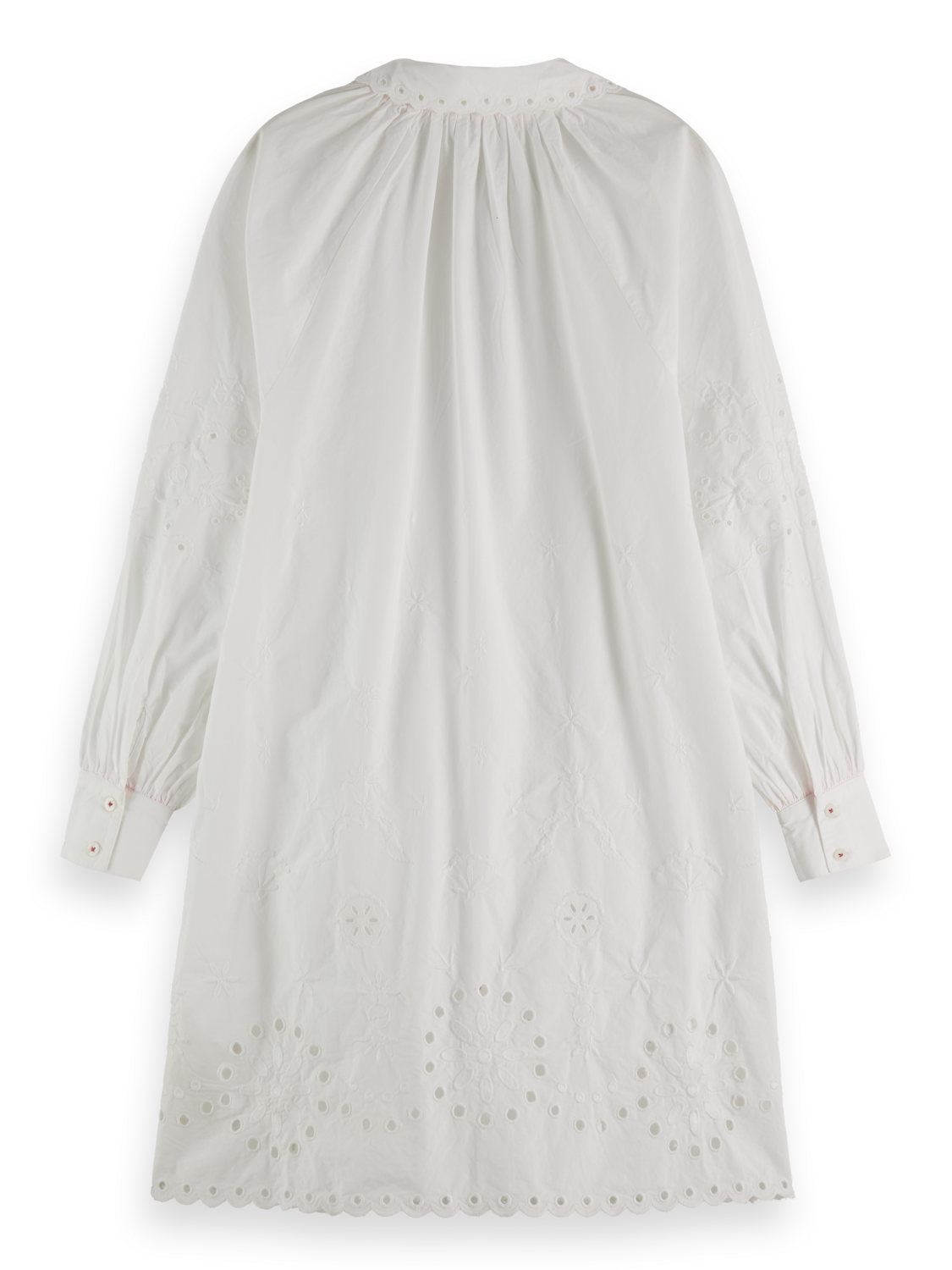 Scotch & Soda Shirt dress with embroidery detail in Organic Cotton-White - Image 7