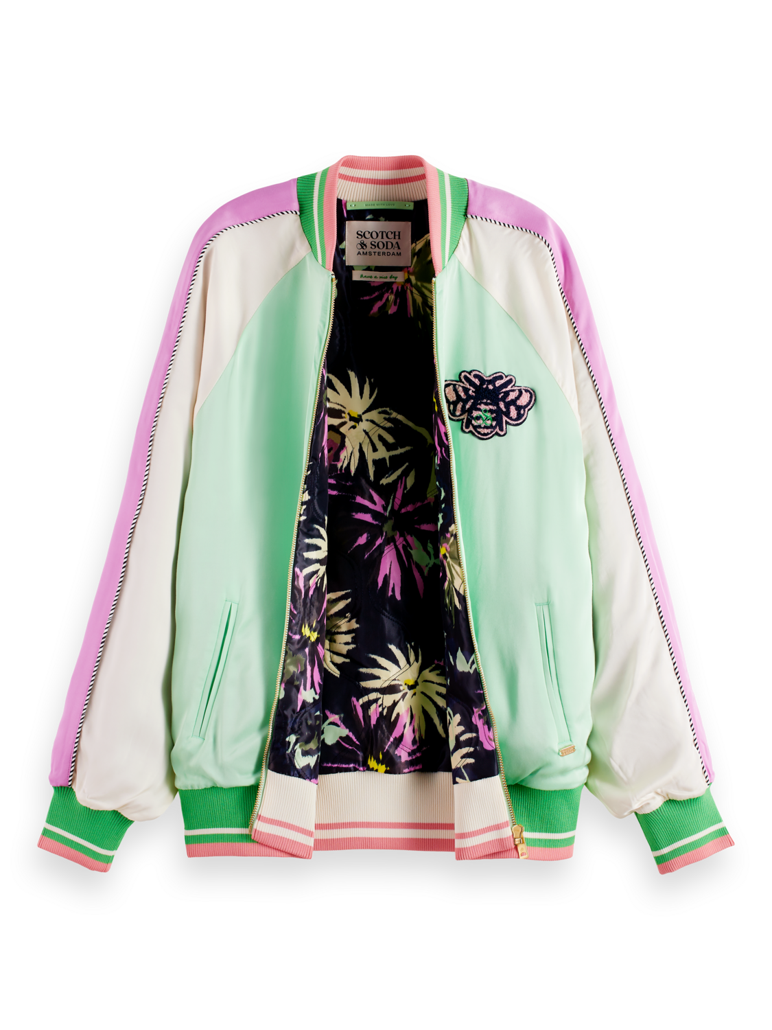 Scotch & Soda Souvenir bomber-Bright Parakeet - Image 3