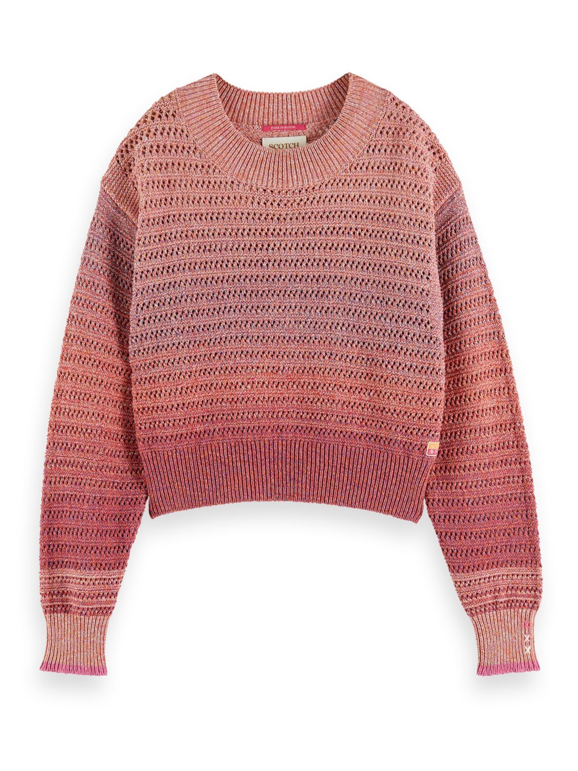 Scotch & Soda Degrade multi-color pullover-Pink Punch Melange - Image 6