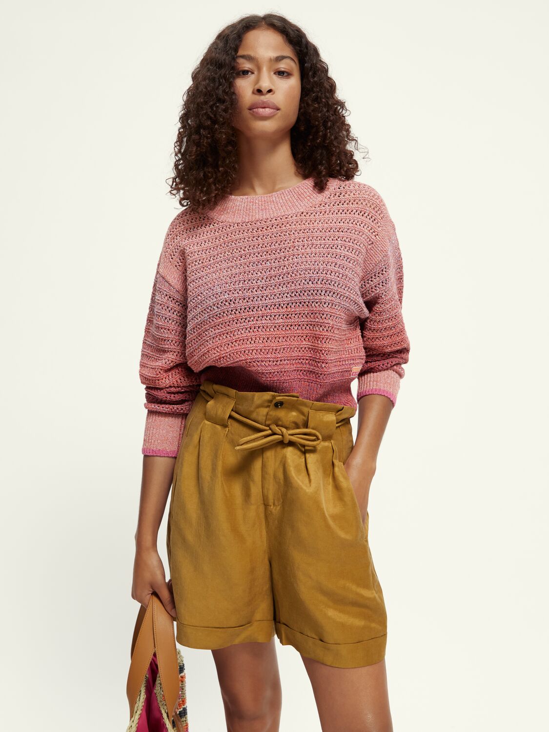 Scotch & Soda Degrade multi-color pullover-Pink Punch Melange