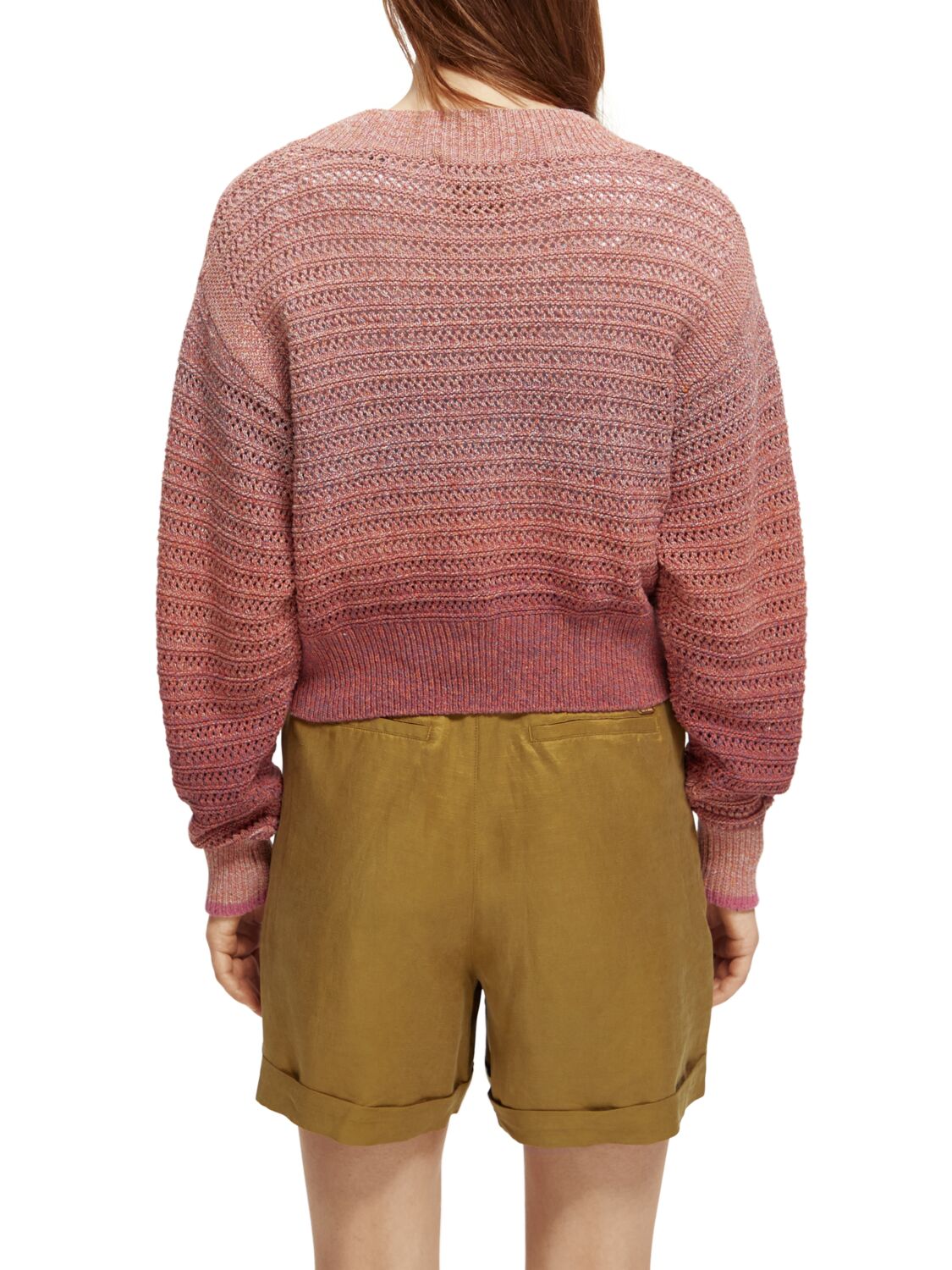 Scotch & Soda Degrade multi-color pullover-Pink Punch Melange - Image 3