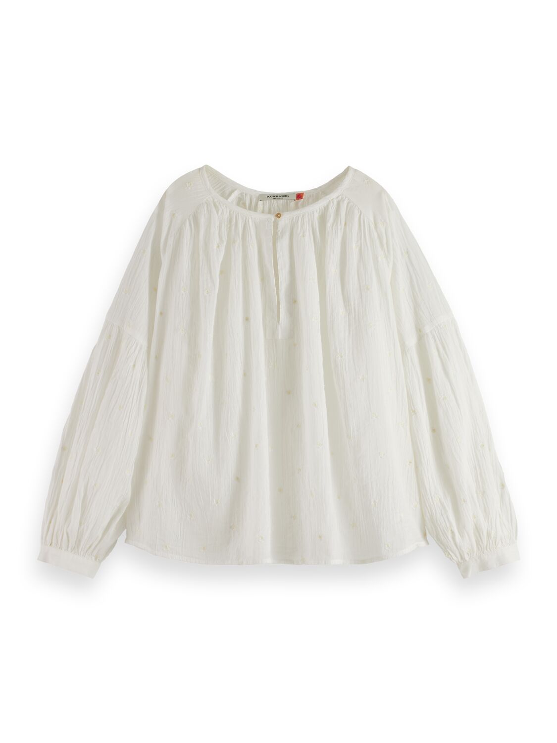 Scotch & Soda Tie front easy volume dobby blouse - Image 5