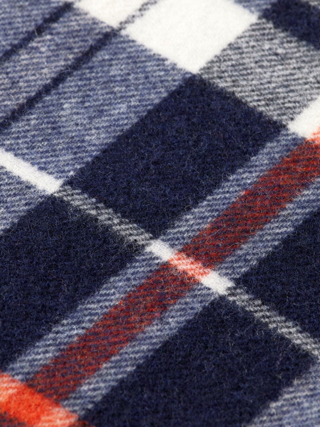 Scotch & Soda Wool brushed checked scarf-Night/ Ecru Check - Image 4