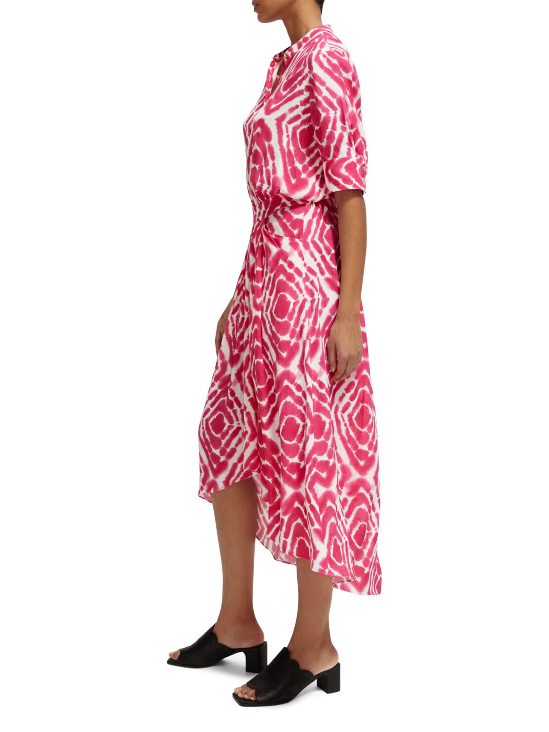 Scotch & Soda Midi dress with high low hem-Disco tie dye pop pink - Image 3