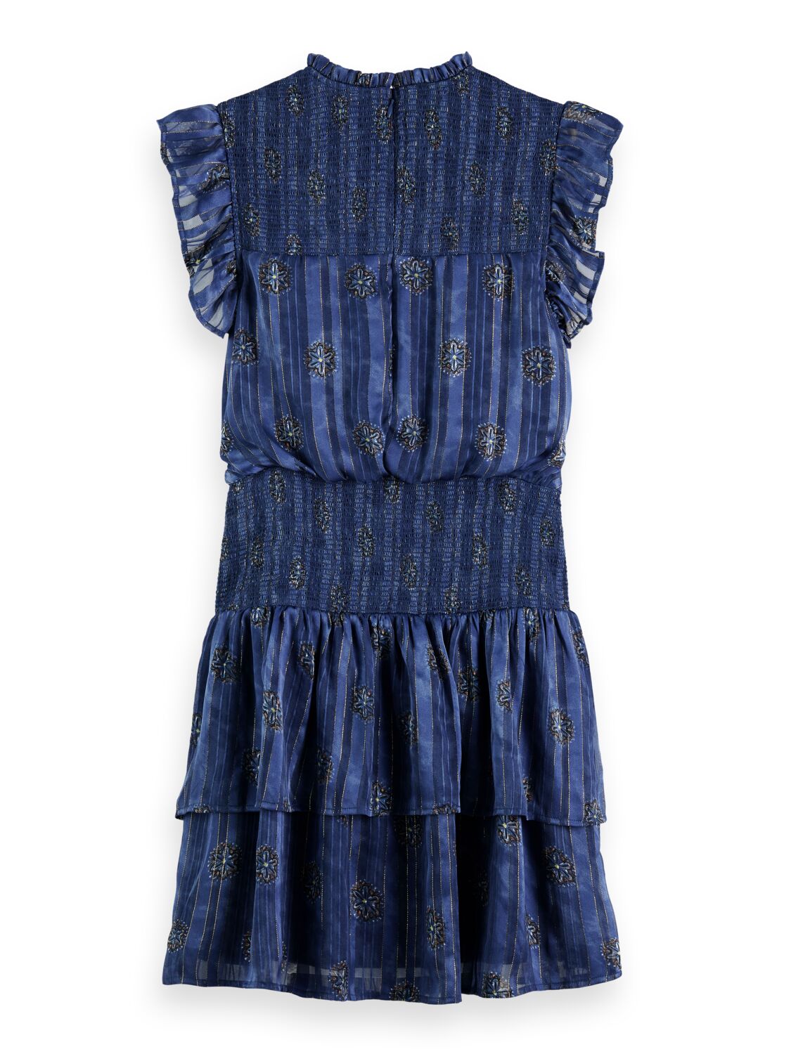 Scotch & Soda Mini dress with smock stitch detail-B sides motif marine - Image 9