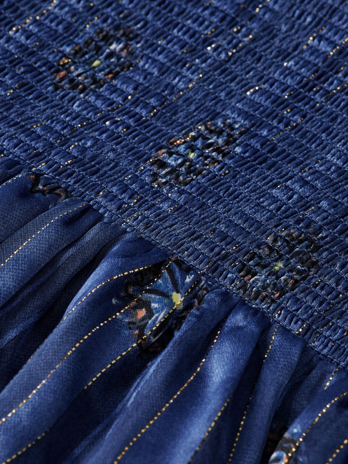 Scotch & Soda Mini dress with smock stitch detail-B sides motif marine - Image 10