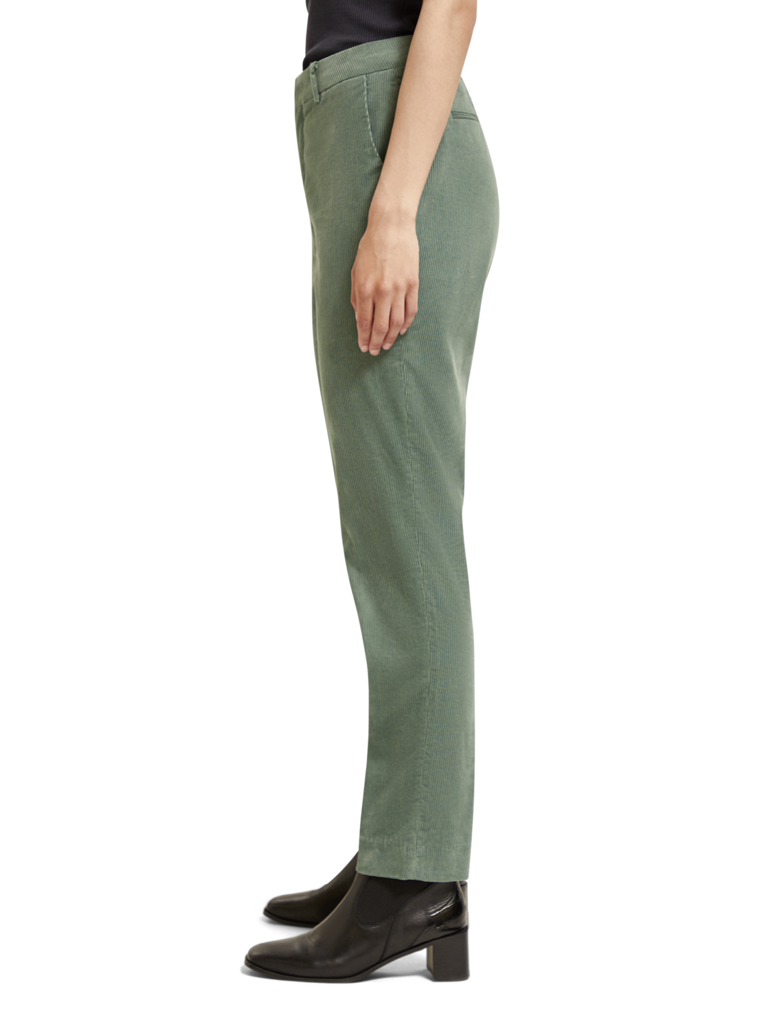 Scotch & Soda Lowry - mid rise slim pant in lightweight corduroy-Sea Weed - Image 2