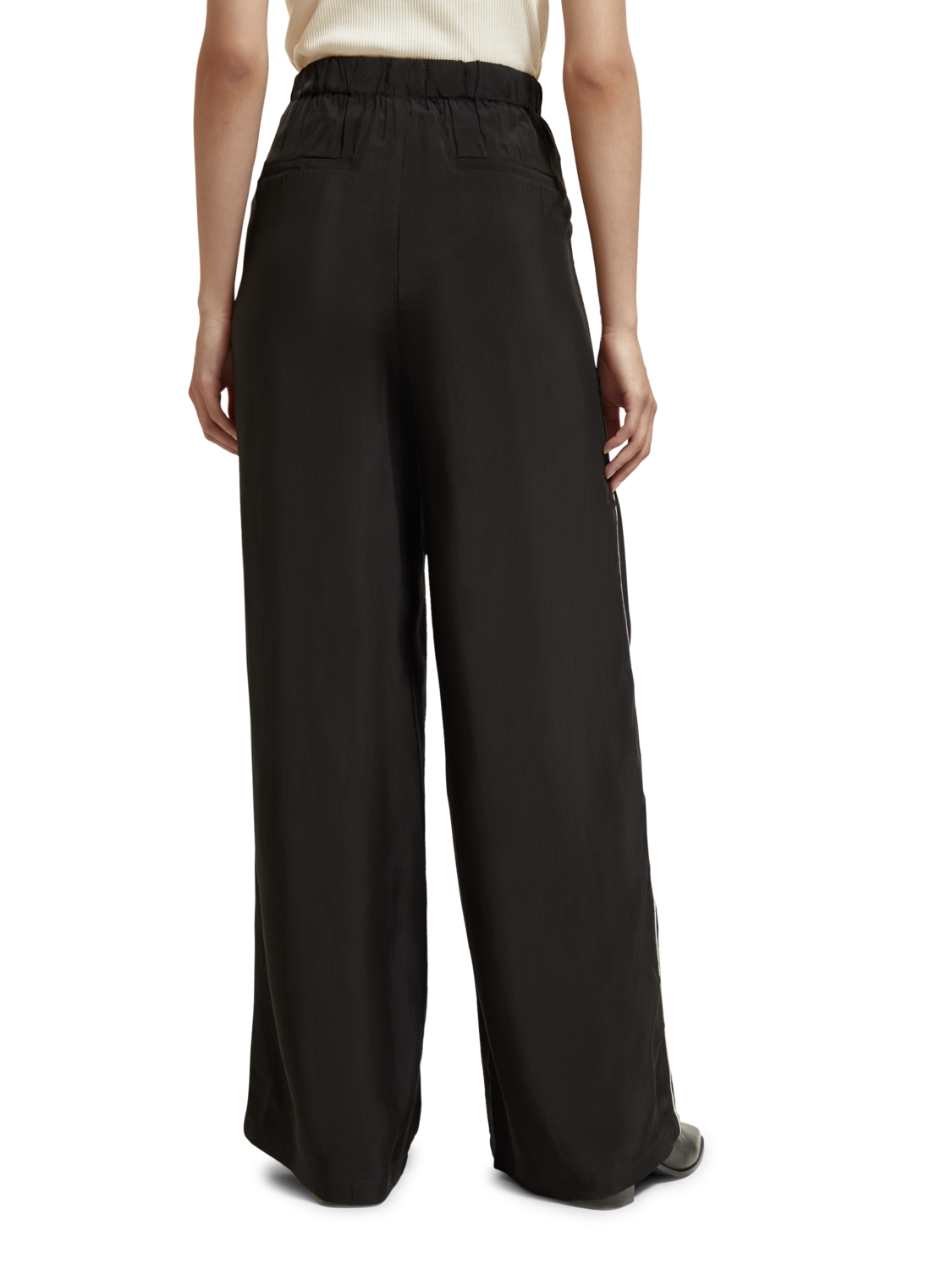 Scotch & Soda Eleni - high rise wide leg embroidered Occasion Pant-Evening Black - Image 3