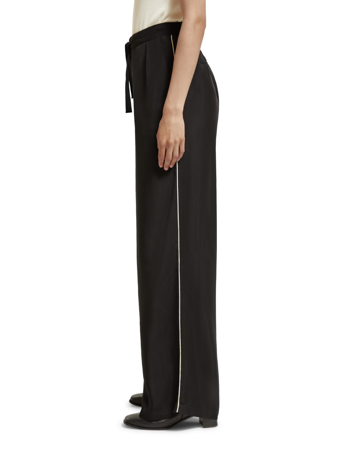 Scotch & Soda Eleni - high rise wide leg embroidered Occasion Pant-Evening Black - Image 2
