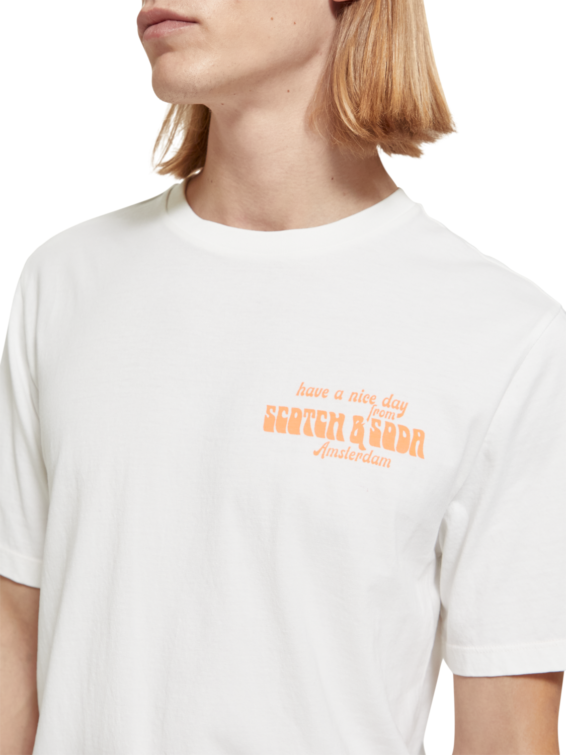 Scotch & Soda Regular fit chest artwork T-shirt Off White - Image 4