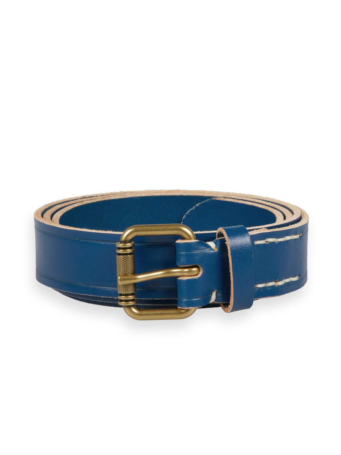 Scotch & Soda Leather belt with raw edge-Storm Blue - Image 2