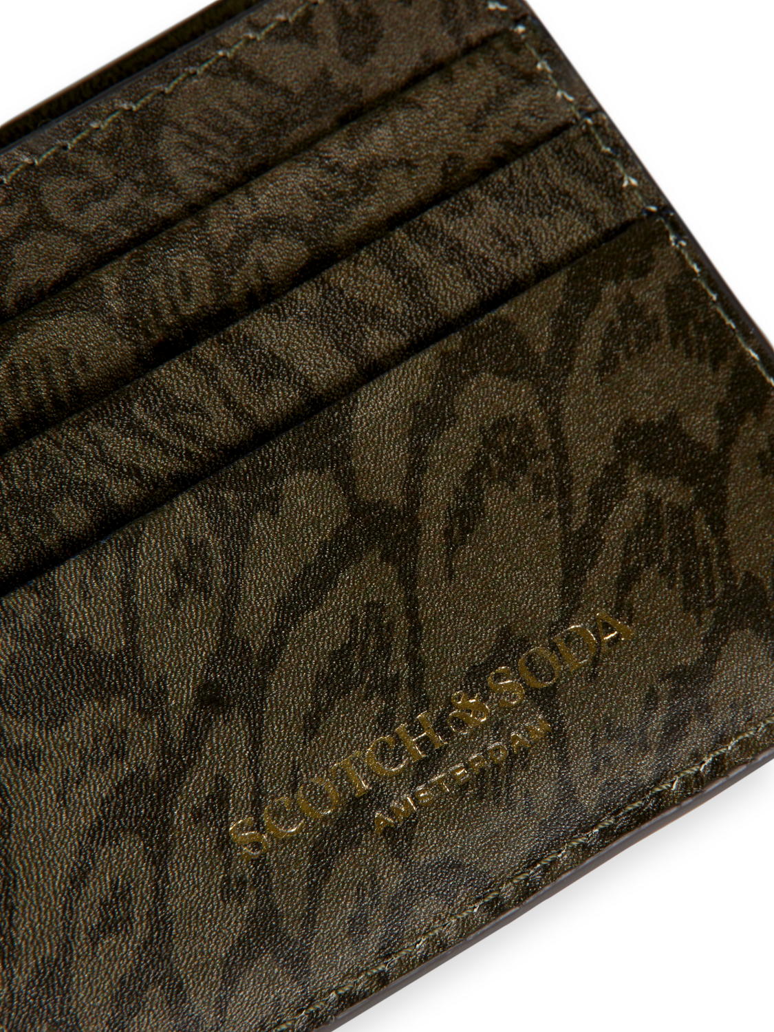 Scotch & Soda Leather billfold wallet-Feather Camo - Image 3