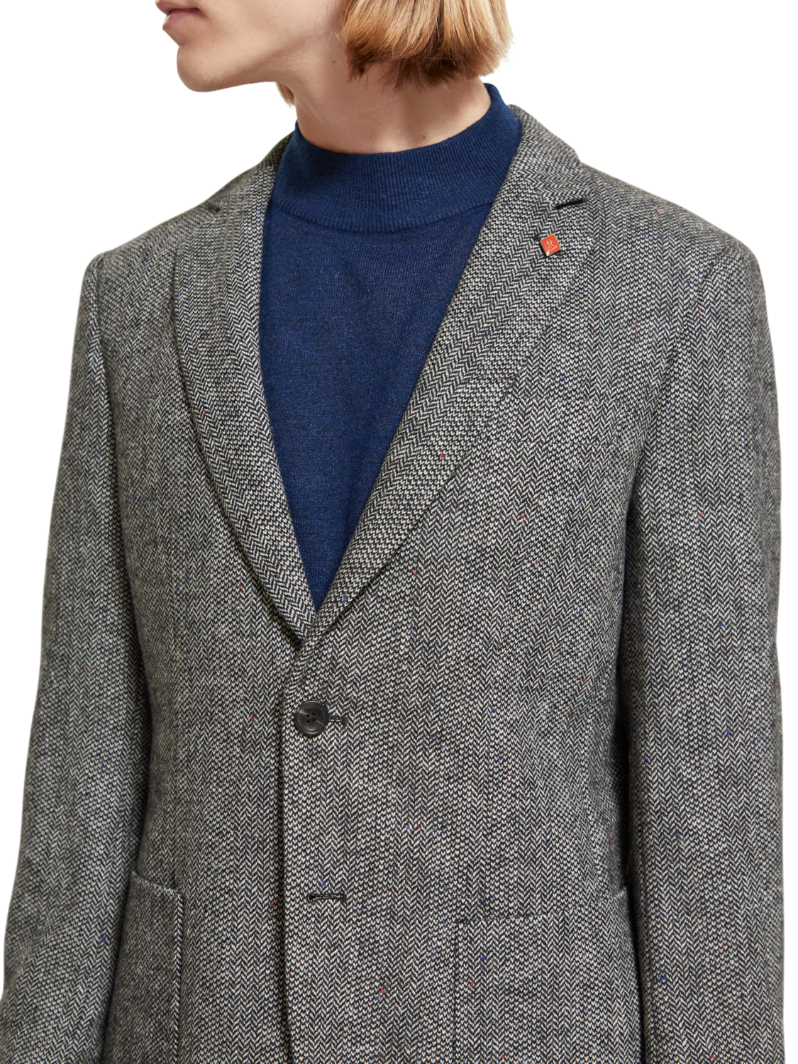 Scotch & Soda Tweed blazer In Recycled Polyester Wool blend-Herringbone Tweed - Image 5