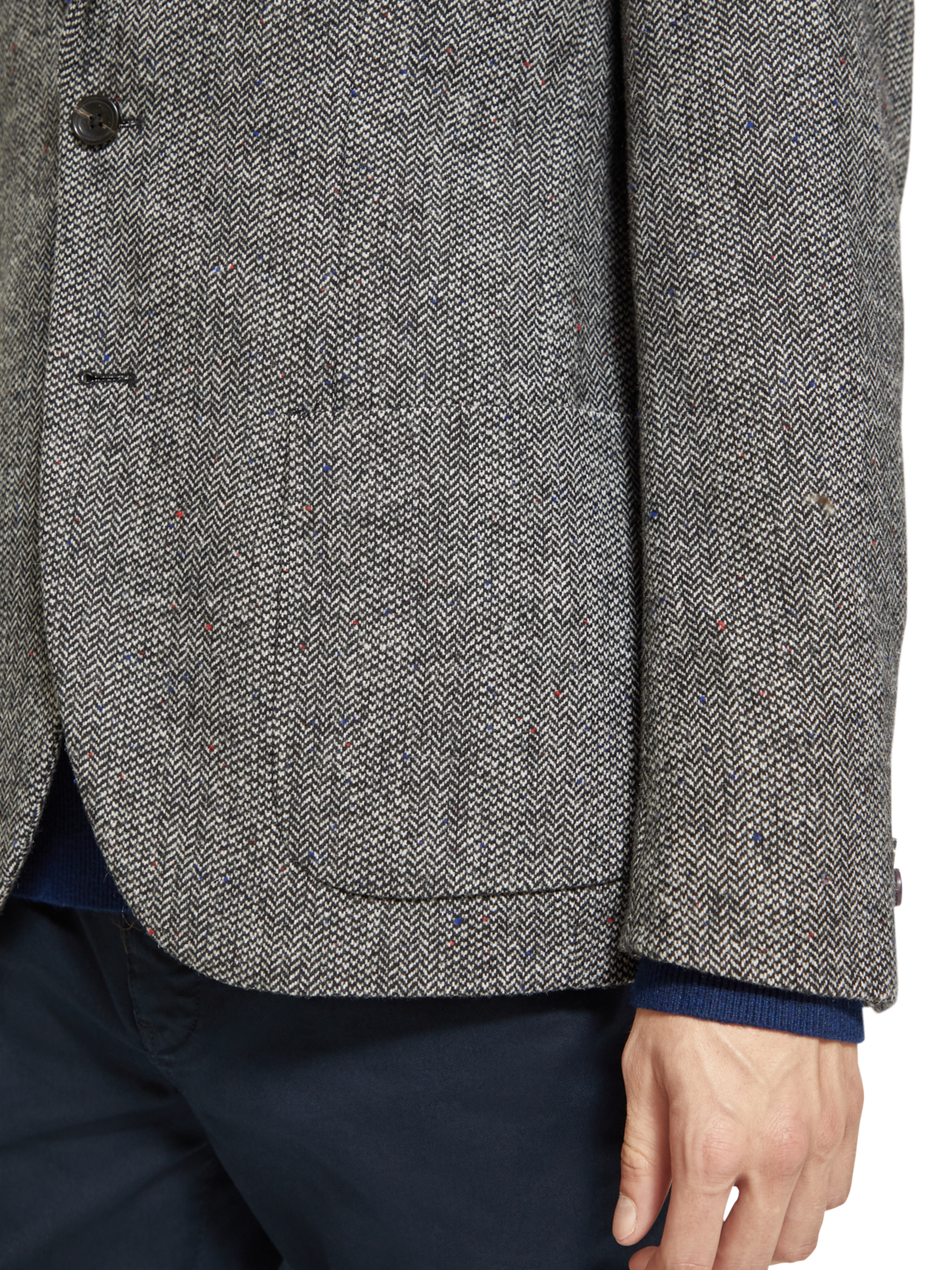 Scotch & Soda Tweed blazer In Recycled Polyester Wool blend-Herringbone Tweed - Image 6