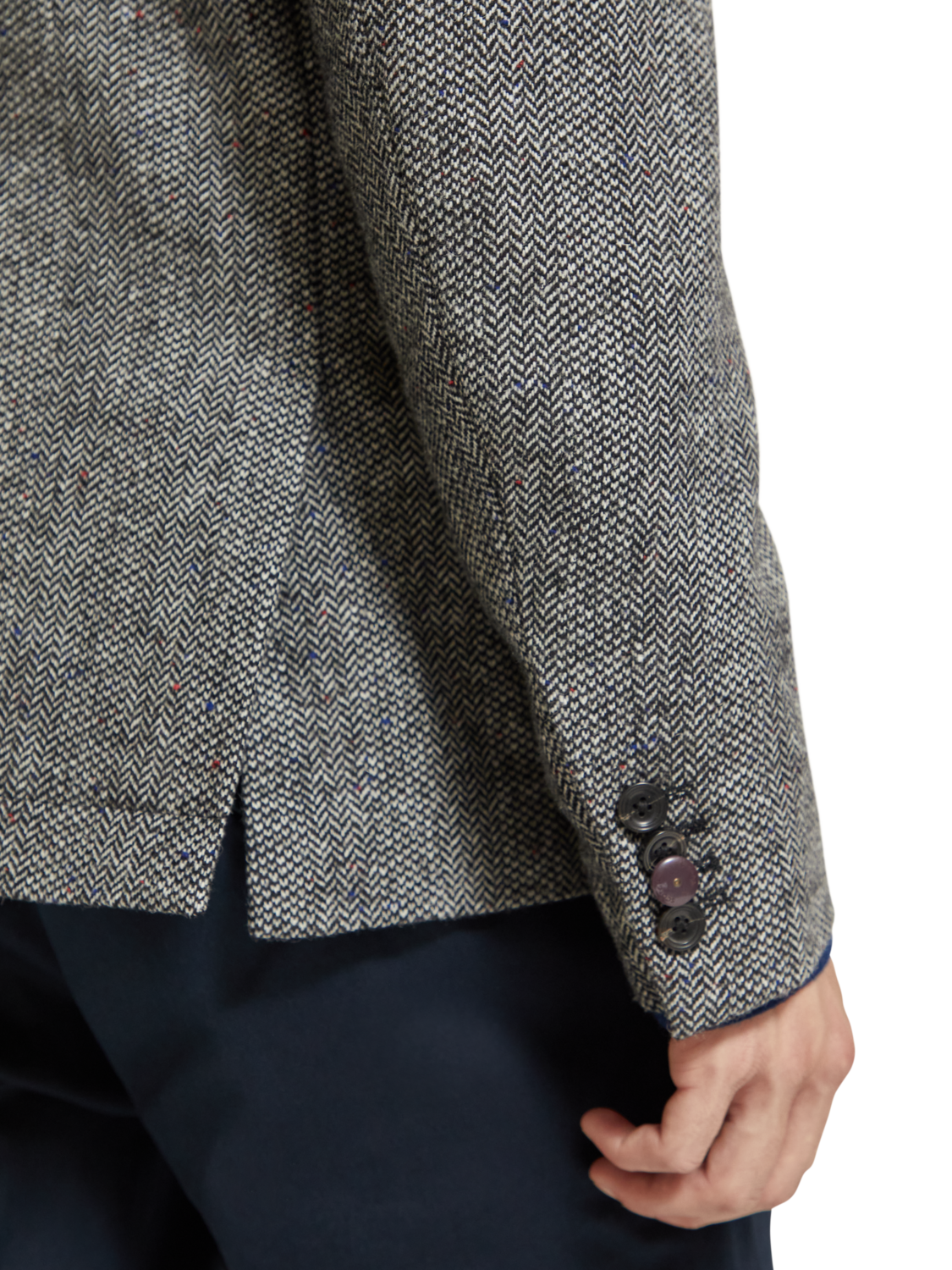 Scotch & Soda Tweed blazer In Recycled Polyester Wool blend-Herringbone Tweed - Image 8