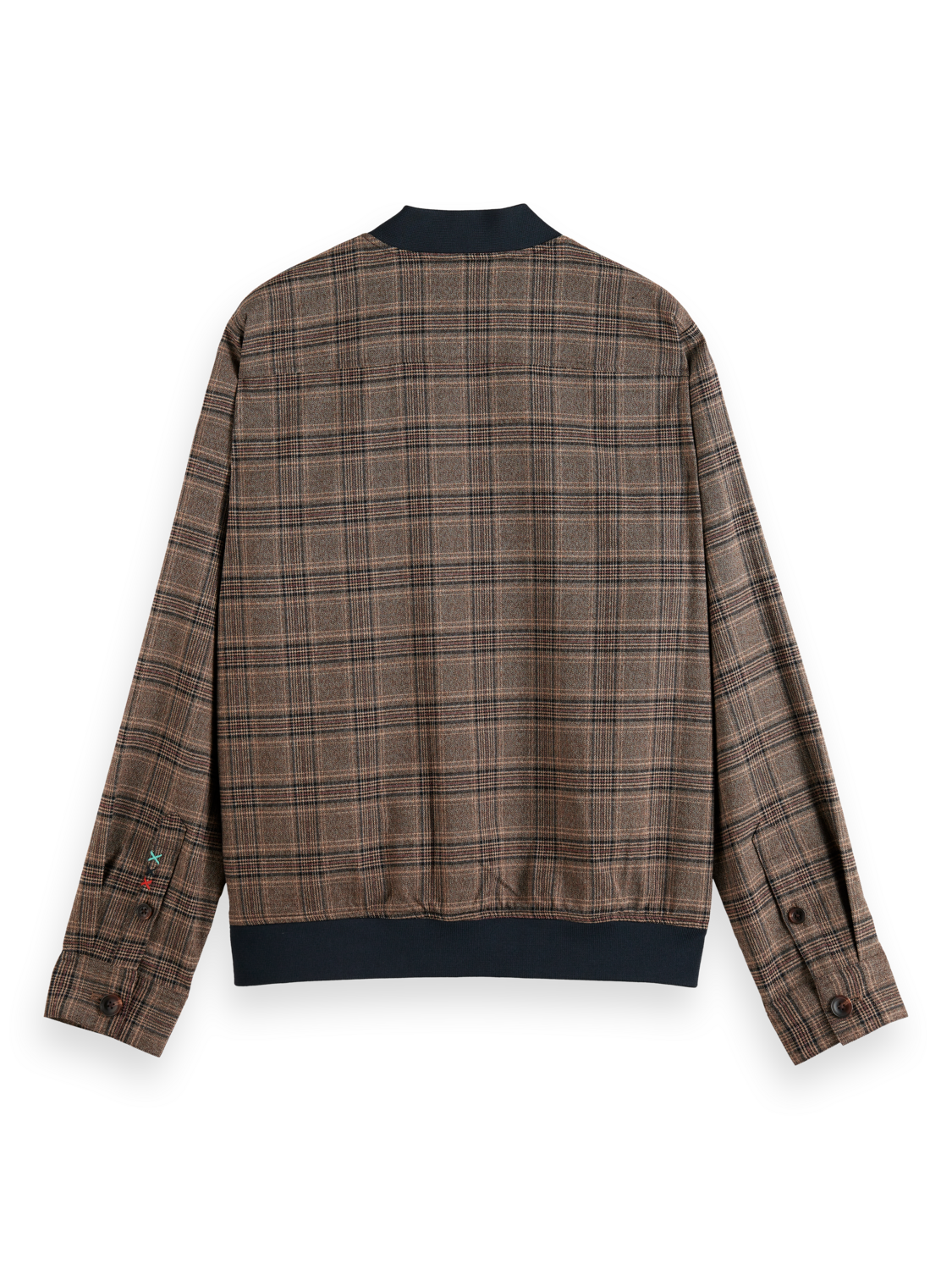 Scotch & Soda Lightweight yarn-dyed check bomber jacket-Camel Night Check - Image 2