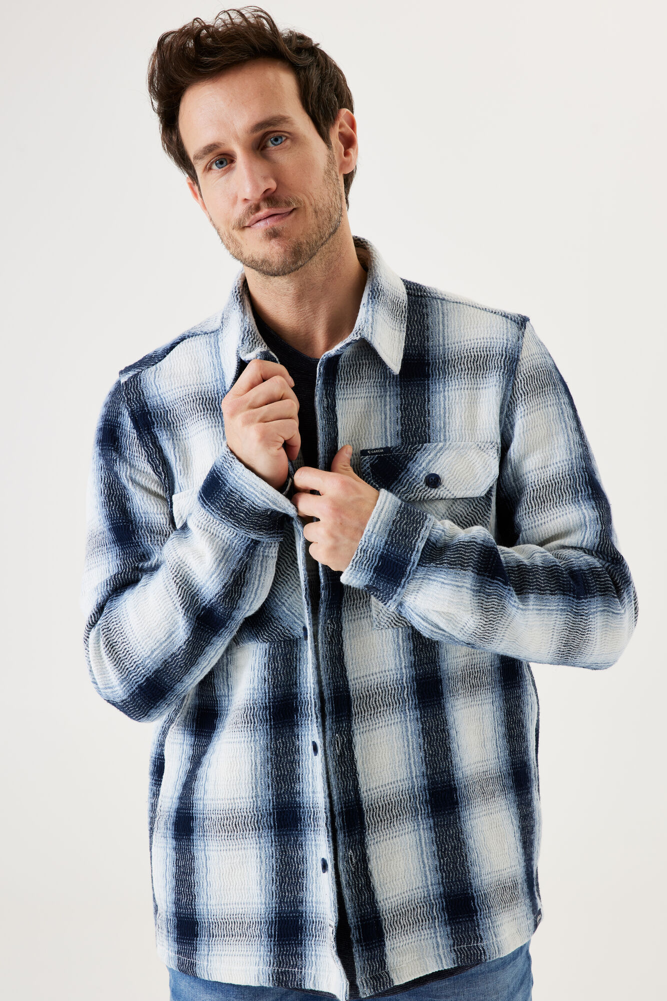 Garcia L31100_men`s overshirt-stone blue - Image 3