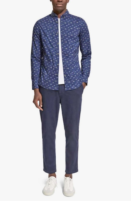 Scotch & Soda Ditsy Shirt-Navy Blue Sailboat - Image 3