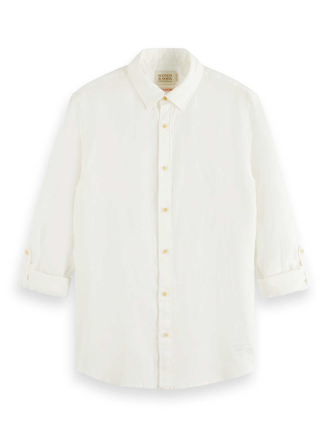 Scotch & Soda Linen Shirt-White - Image 5
