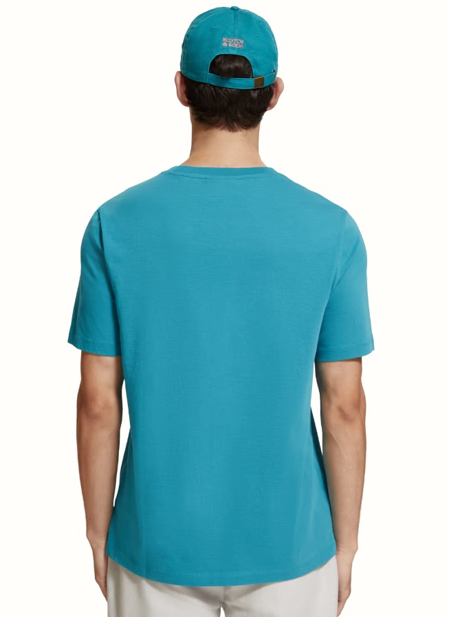 Scotch & Soda Left Chest Artwork T-shirt-Petrol Blue - Image 2