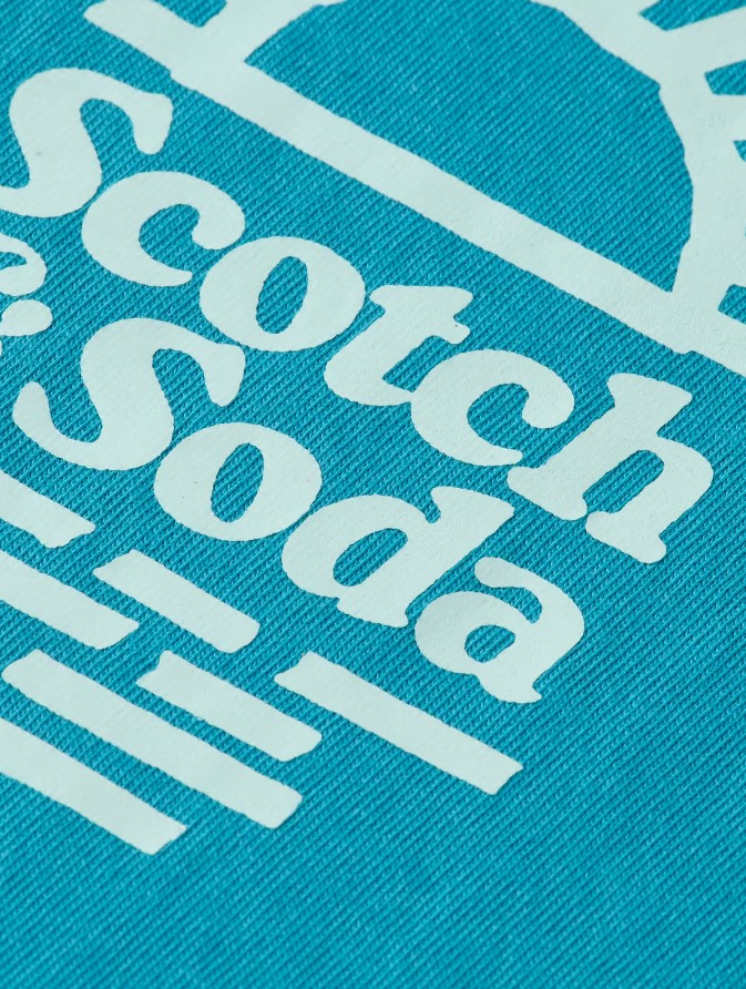 Scotch & Soda Left Chest Artwork T-shirt-Petrol Blue - Image 6