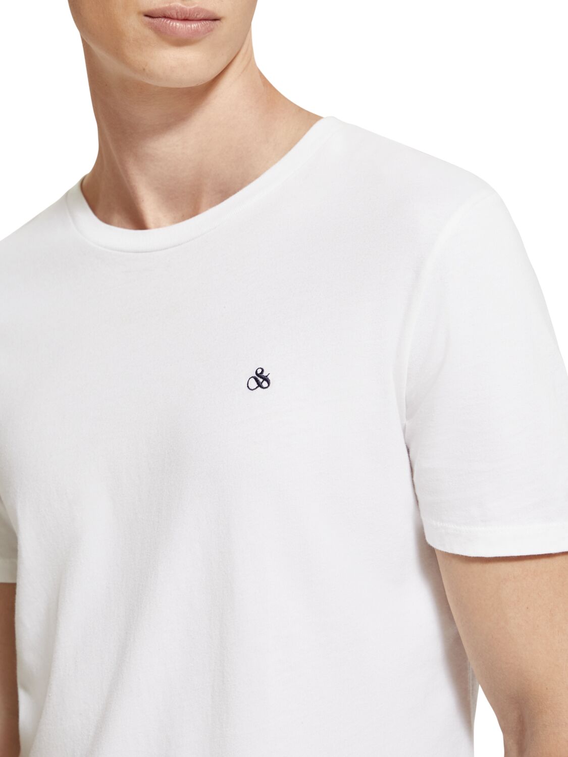 Scotch & Soda - Essentials Crewneck T-shirt in Organic Cotton - White - Image 3