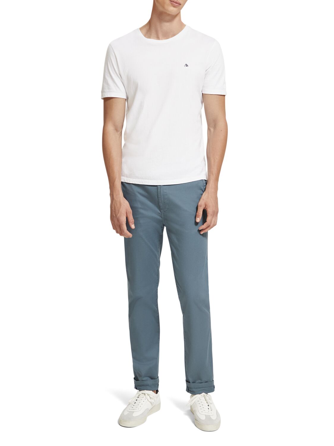 Scotch & Soda - Essentials Crewneck T-shirt in Organic Cotton - White - Image 4